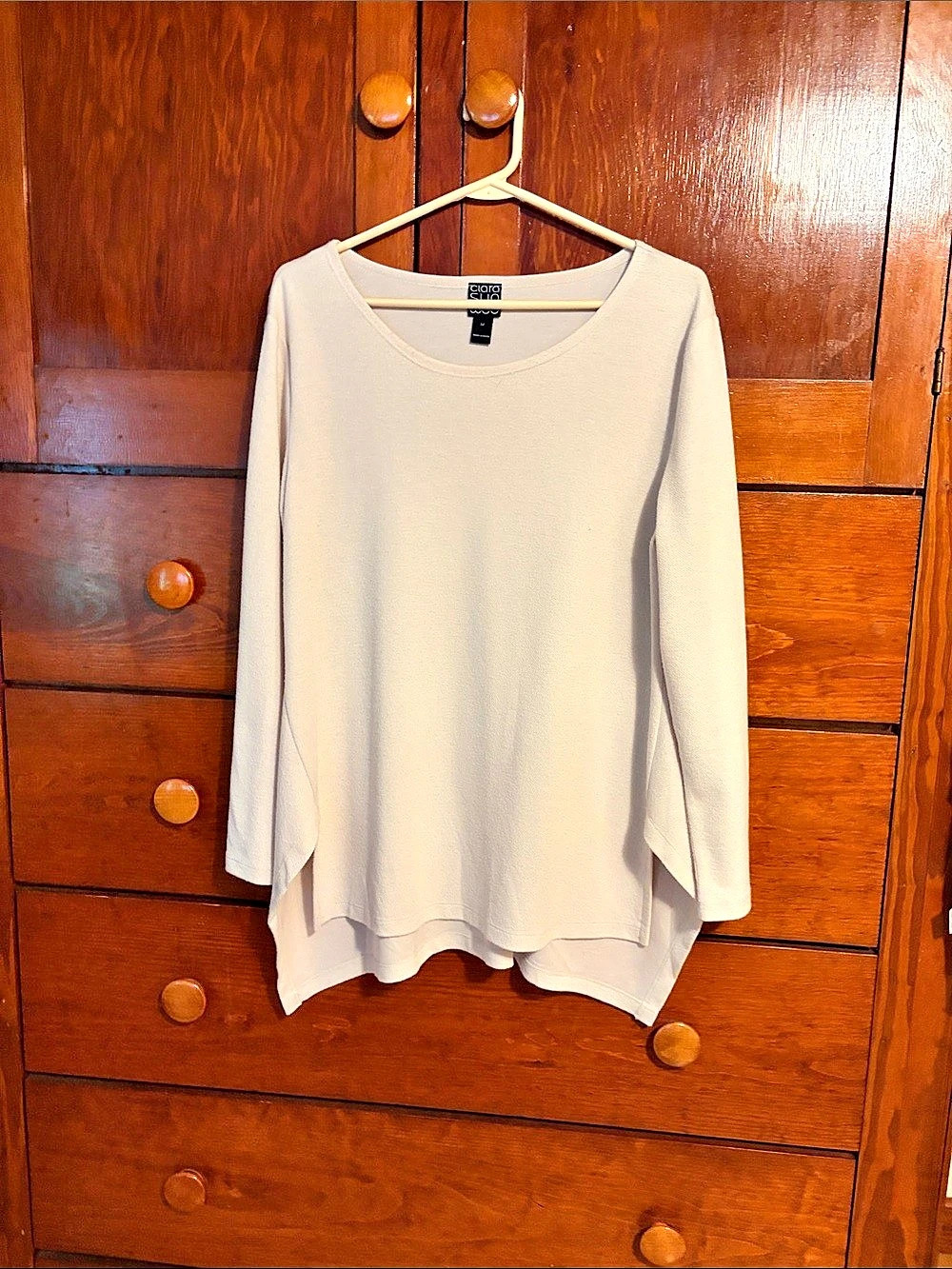 Clara Sunwoo Long Sleeve Tunic in off White Size Medium Like New